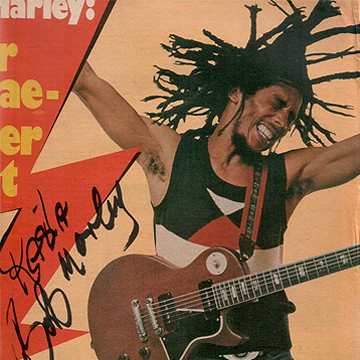 myRockworld Memorabilia - Bob Marley - Magazine Page - ultra rare-personally signed by Bob Marley 